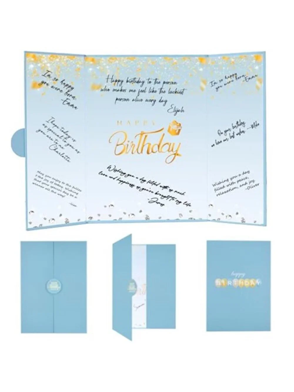 Birthday Guest Book Signature Board Dusty Blue Party Guestbook Table Decor Stand